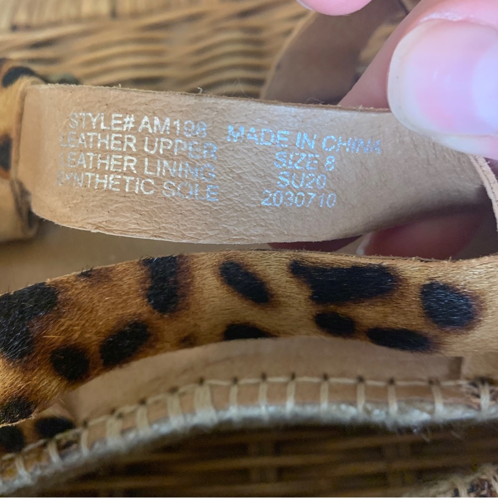 Madewell Malia Espadrille Strappy Sandal in Leopard Calf Hair Sandal Size 8 - Picture 11 of 12
